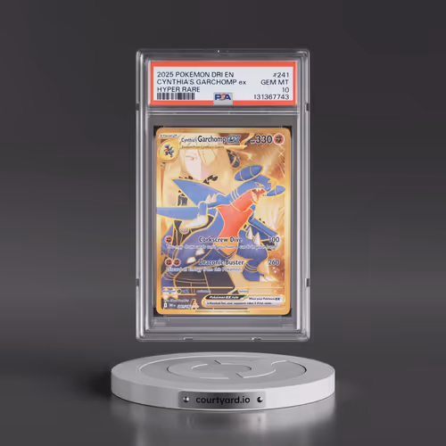 2025 Pokémon Dri EN-Destined Rivals #241 Cynthia's Garchomp EX - Holo Hyper Rare (PSA 10 GEM MINT)