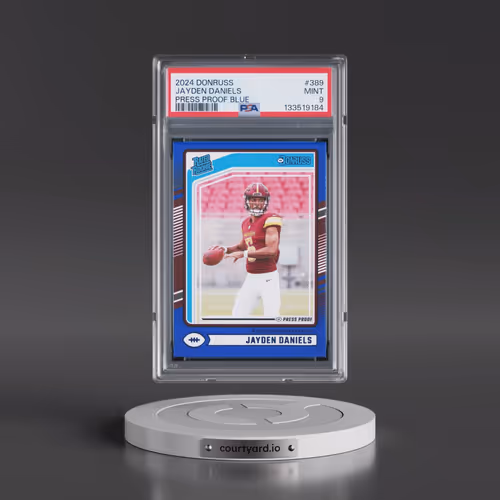 2024 Panini Donruss #389 Jayden Daniels - Press Proof Blue (PSA 9 MINT)
