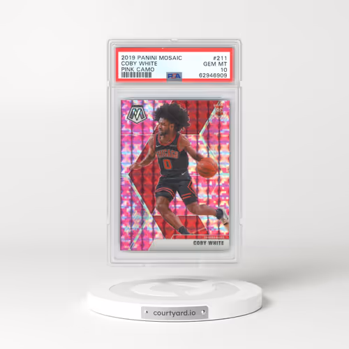 2019 Panini Mosaic #211 Coby White - Pink Camo (PSA 10 GEM MINT)