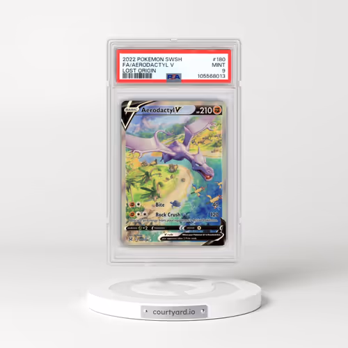 2022 Pokémon Sword & Shield Lost Origin #180 Aerodactyl V - Holo Full Art (PSA 9 MINT)