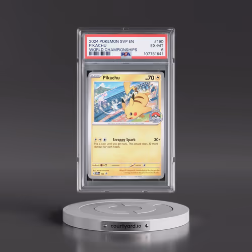 2024 Pokémon Svp EN-SV Black Star Promo #190 Pikachu - World Championships (PSA 6 EX-MT)