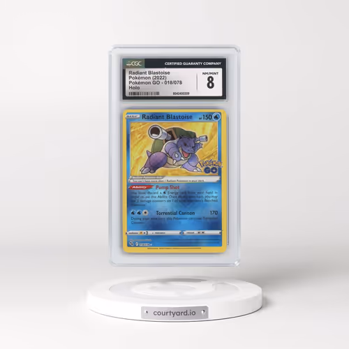 2022 Pokémon GO #018/078 Radiant Blastoise - Holo (CGC 8 NM-MT)