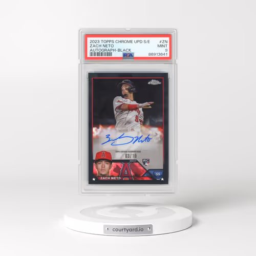 2023 Topps Chrome Update Sapphire Edition Autograph #ZN Zach Neto - Black (PSA 9 MINT)
