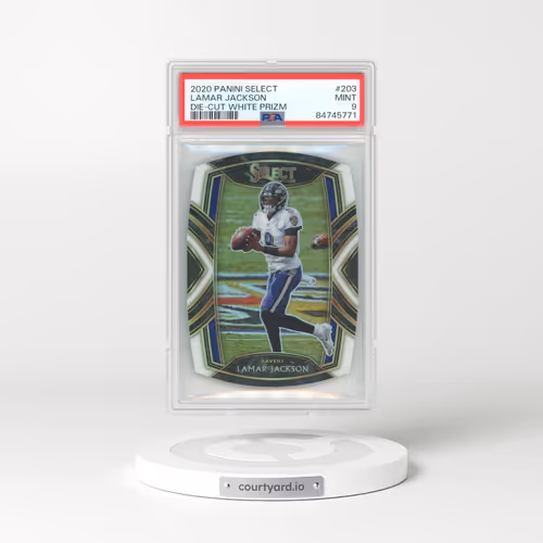 2020 Panini Select #203 Lamar Jackson - Die-Cut White Prizm (PSA 9 MINT)