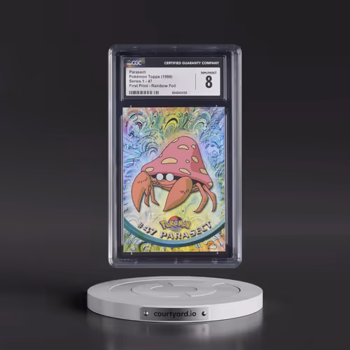 1999 Series 1 (Oval Nintendo Seal) #47 Parasect - First Print (Blue Topps Logo) Rainbow Foil (Smooth