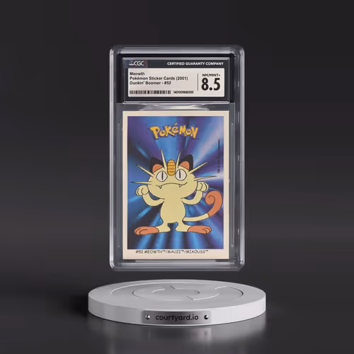 1999 Pokémon Sticker Cards (Dunkin' Boomer) - English #52 Meowth (CGC 8.5 NM-MT+)