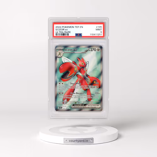 2024 Pokémon Tef EN-Temporal Forces #195 Scizor EX - Holo Ultra Rare (PSA 9 MINT)