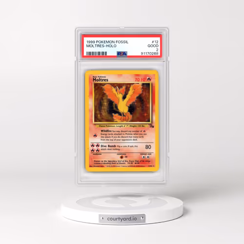 1999 Pokémon Fossil #12 Moltres - Holo (PSA 2 GOOD)