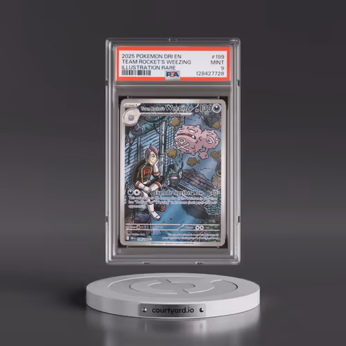 2025 Pokémon Dri EN-Destined Rivals #199 Team Rocket's Weezing - Illustration Rare (PSA 9 MINT)