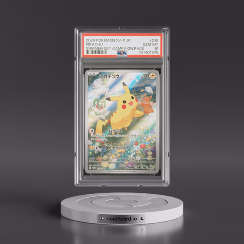 2024 Pokémon SV-P Promo #218 Pikachu - Summer of Pokeca Is Here! Promo Card Get Campaign Pack (PSA 10 GEM MINT)