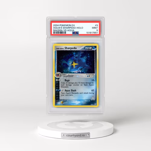 2004 Pokémon EX Team Magma VS Team Aqua #5 Team Aqua's Sharpedo - Holo (PSA 9 MINT)