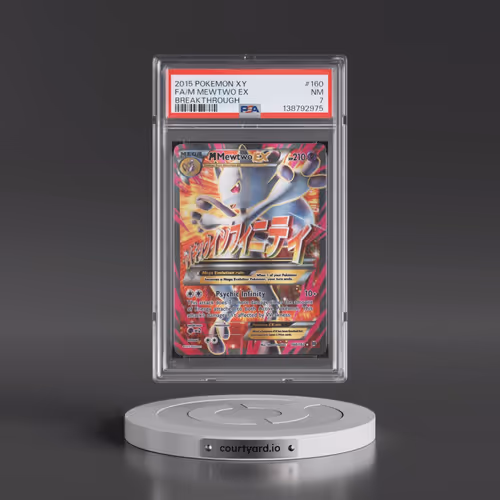 2015 Pokémon XY Breakthrough #160 M Mewtwo EX - Holo Full Art (PSA 7 NM)