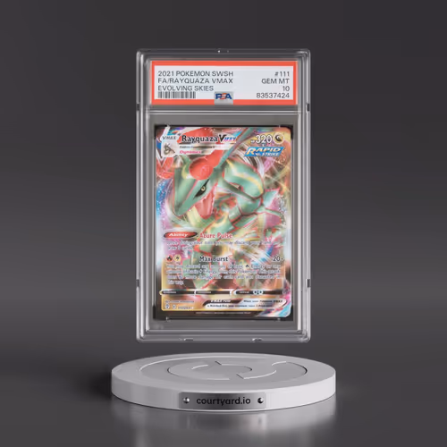 2021 Pokémon Sword & Shield Evolving Skies #111 Rayquaza Vmax - Full Art (PSA 10 GEM MINT)