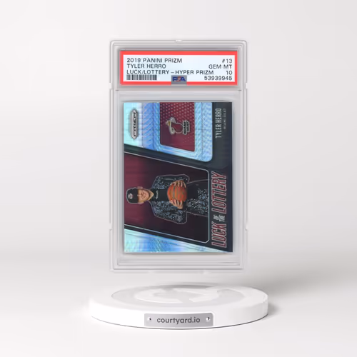 2019 Panini Prizm Luck of the Lottery #13 Tyler Herro - Hyper Prizm (PSA 10 GEM MINT)