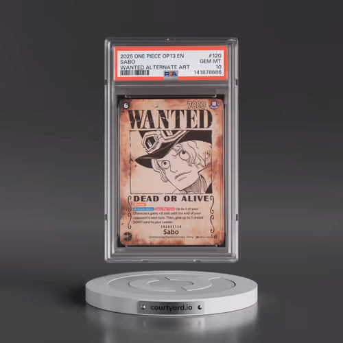 2025 One Piece OP13-Carrying on His Will #120 Sabo - Wanted Alternate Art (PSA 10 GEM MINT)