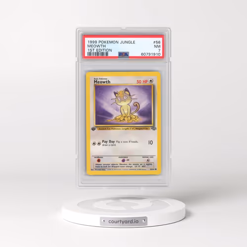 1999 Pokémon Jungle #56 Meowth - 1st Edition (PSA 7 NM)