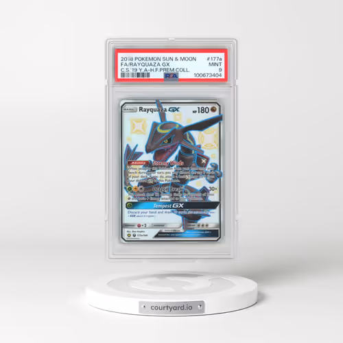 2018 Pokémon Sun & Moon Celestial Storm #177a Rayquaza GX - Holo Full Art 2019 Yellow A Hidden Fates