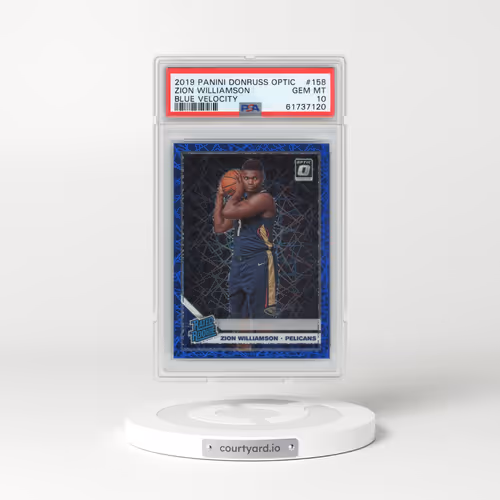 2019 Panini Donruss Optic #158 Zion Williamson - Blue Velocity (PSA 10 GEM MINT)