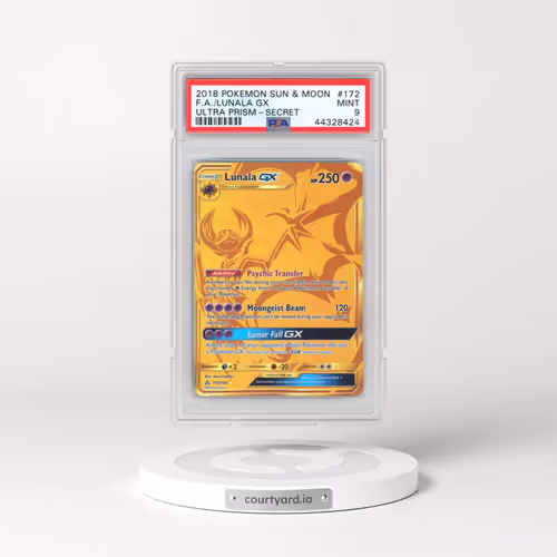 2018 Pokémon Sun & Moon Ultra Prism #172 Lunala GX - Holo Full Art Secret (PSA 9 MINT)