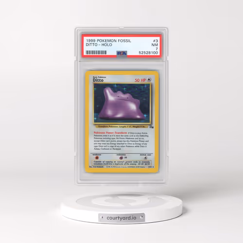 1999 Pokémon Fossil #3 Ditto - Holo (PSA 7 NM)