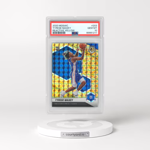 2020 Panini Mosaic #203 Tyrese Maxey - Reactive Yellow (PSA 10 GEM MINT)