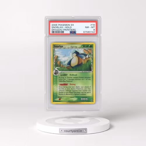 2006 Pokémon EX Dragon Frontiers #10 Snorlax - Holo (PSA 8 NM-MT)