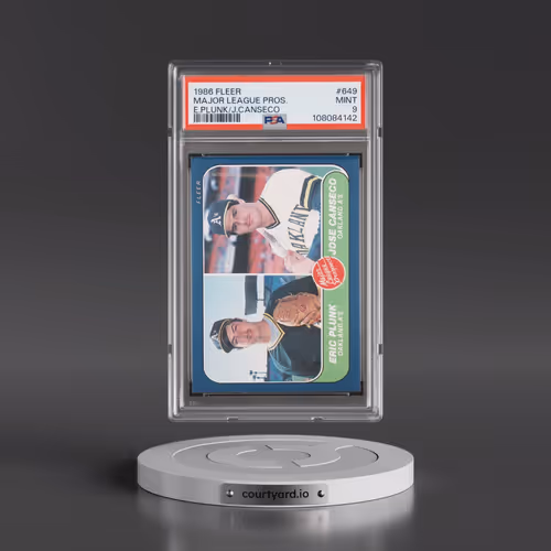 1986 Fleer #649 Major League Pros. - E.Plunk/J.Canseco (PSA 9 MINT)