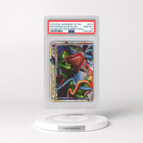 2010 Pokémon Clash at the Summit #074 Rayquaza & Deoxys Legend - 1st Edition Holo (PSA 10 GEM MINT)