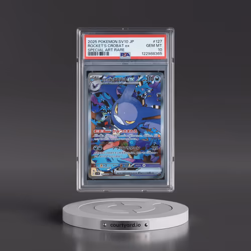 2025 Pokémon SV10-Glory of Team Rocket #127 Team Rocket's Crobat EX - Holo Special Art Rare (PSA 10