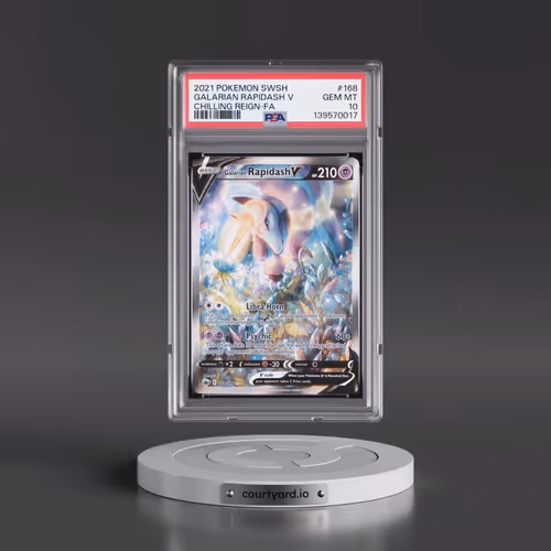 2021 Pokémon Sword & Shield Chilling Reign #168 Galarian Rapidash V - Holo Full Art (PSA 10 GEM MINT
