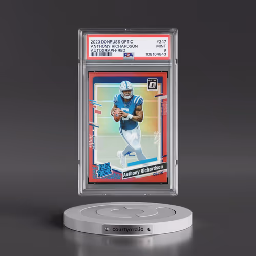 2023 Panini Donruss Optic #247 Anthony Richardson - Autograph-Red (PSA 9 MINT)