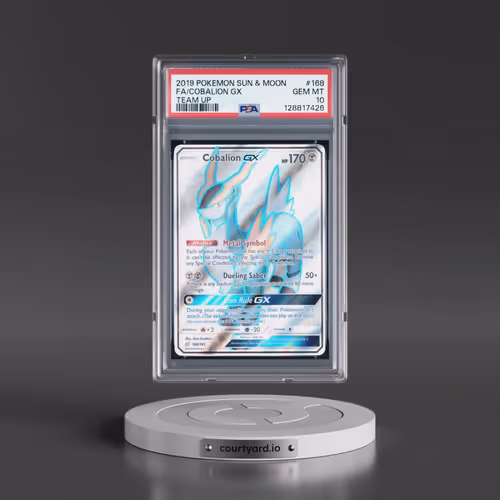 2019 Pokémon Sun & Moon Team Up #168 Cobalion GX - Holo Full Art (PSA 10 GEM MINT)