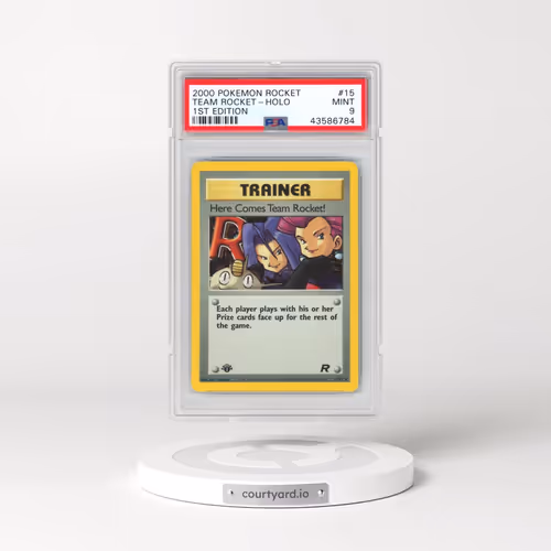 2000 Pokémon Rocket #15 Here Comes Team Rocket! - 1st Edition Holo (PSA 9 MINT)