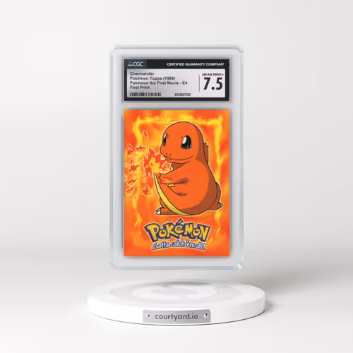 1999 Pokémon the First Movie #E4 No.04 Charmander - First Print (Blue Topps Logo) (CGC 7.5 NM+)