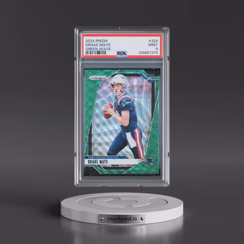 2024 Panini Prizm #329 Drake Maye - Green Wave (PSA 9 MINT)