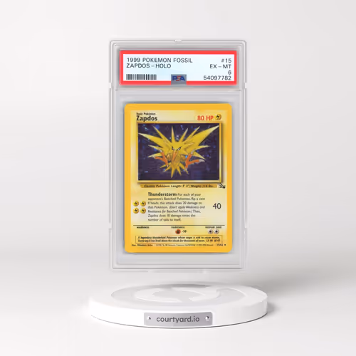 1999 Pokémon Fossil #15 Zapdos - Holo (PSA 6 EX-MT)