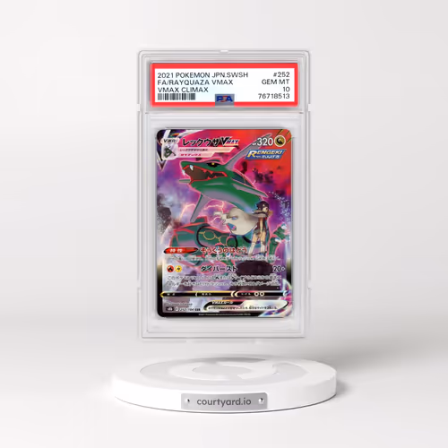 2021 Pokémon Sword & Shield Vmax Climax #252 Rayquaza Vmax - Full Art (PSA 10 GEM MINT)