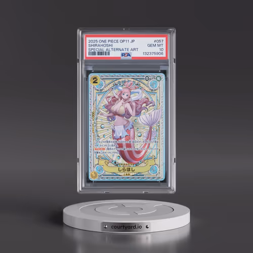 2025 One Piece Japanese OP11-A Fist of Divine Speed #057 Shirahoshi - Special Alternate Art (PSA 10