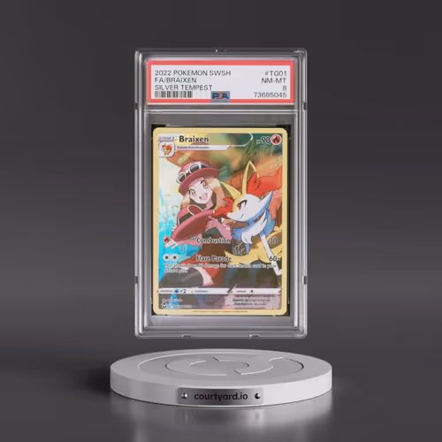 2022 Pokémon Sword & Shield Silver Tempest #TG01 Braixen - Full Art (PSA 8 NM-MT)