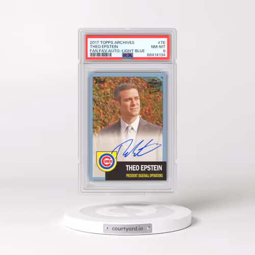 2017 Topps Archives Fan Favorites Autographs #TE Theo Epstein - Light Blue (PSA 8 NM-MT)