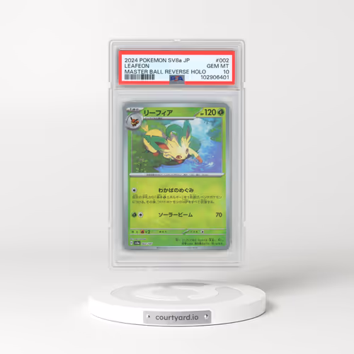 2024 Pokémon Sv8a-Terastal Fest EX #002 Leafeon - Reverse Holo Master Ball (PSA 10 GEM MINT)