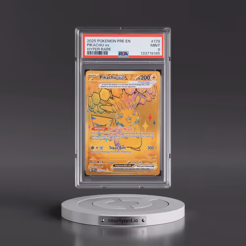 2025 Pokémon Pre EN-Prismatic Evolutions #179 Pikachu EX - Holo Hyper Rare (PSA 9 MINT)