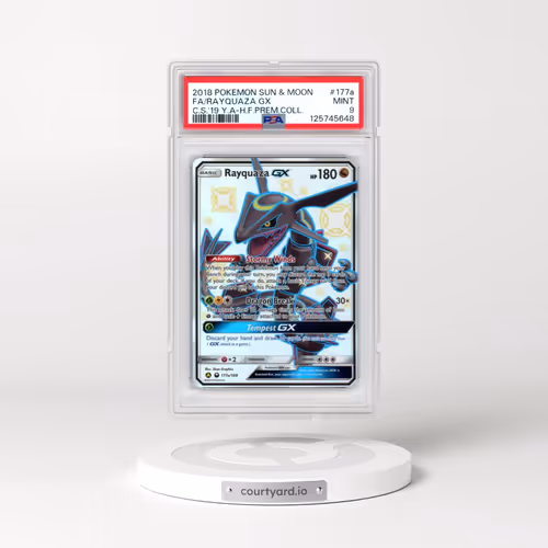 2018 Pokémon Sun & Moon Celestial Storm #177a Rayquaza GX - Holo Full Art 2019 Yellow A Hidden Fates