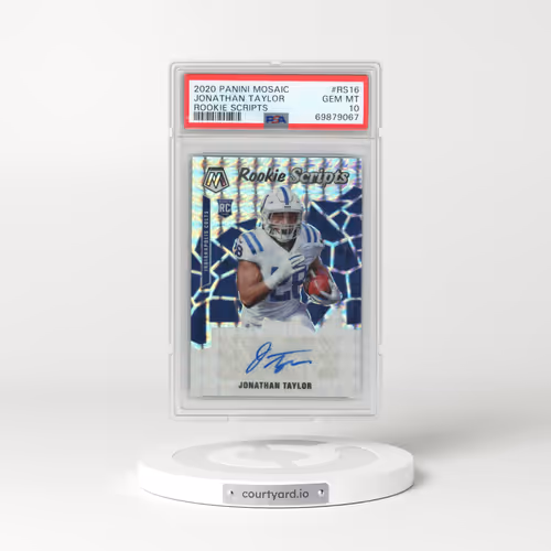 2020 Panini Mosaic Rookie Scripts #RS16 Jonathan Taylor (PSA 10 GEM MINT)