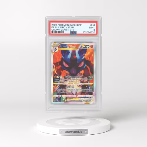 2023 Pokémon Swsh Black Star Promo #291 Lucario Vstar - Full Art Crown Zenith Elite Trainer Box (PSA 9 MINT)