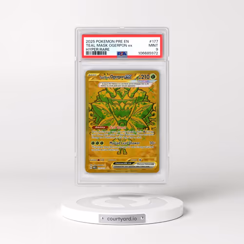 2025 Pokémon Pre EN-Prismatic Evolutions #177 Teal Mask Ogerpon EX - Holo Hyper Rare (PSA 9 MINT)