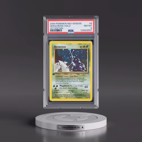 2000 Pokémon Neo Genesis #6 Heracross - 1st Edition Holo (PSA 8 NM-MT)