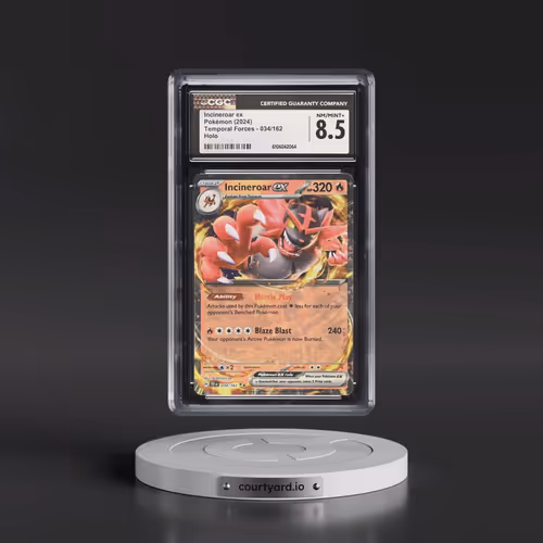 2024 Pokémon Tef EN-Temporal Forces #034 Incineroar EX - Holo (CGC 8.5 NM-MT+)