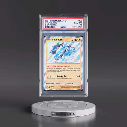 2024 Pokémon Paf EN-Paldean Fates #139 Thundurus - Shiny Rare (PSA 10 GEM MINT)