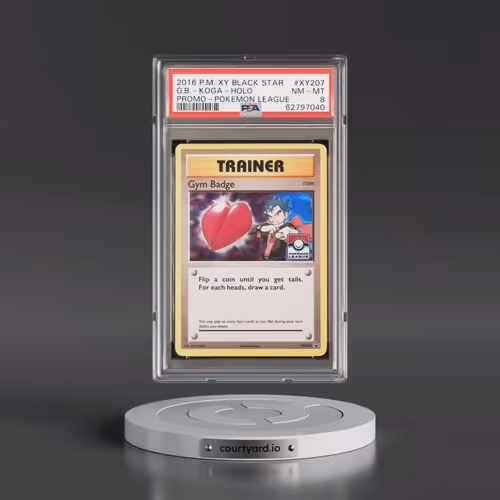 2016 Pokémon XY Black Star Promo #XY207 Gym Badge-Koga - Holo Pokemon League (PSA 8 NM-MT)
